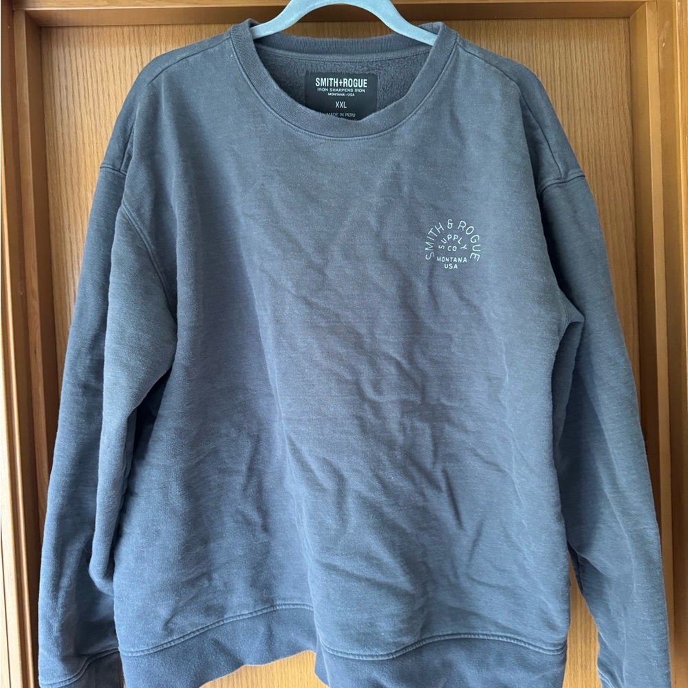 Grey/blue Smith & Rouge crew neck sweatshirt. Like new